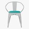 Emma and Oliver Alva Metal Indoor-Outdoor Stacking Chair with Vertical Slat Back, Arms and All-Weather Polystyrene Seat